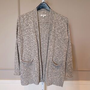 Madewell XS gray harbor open front cardigan cotton linen blend lightweight gray